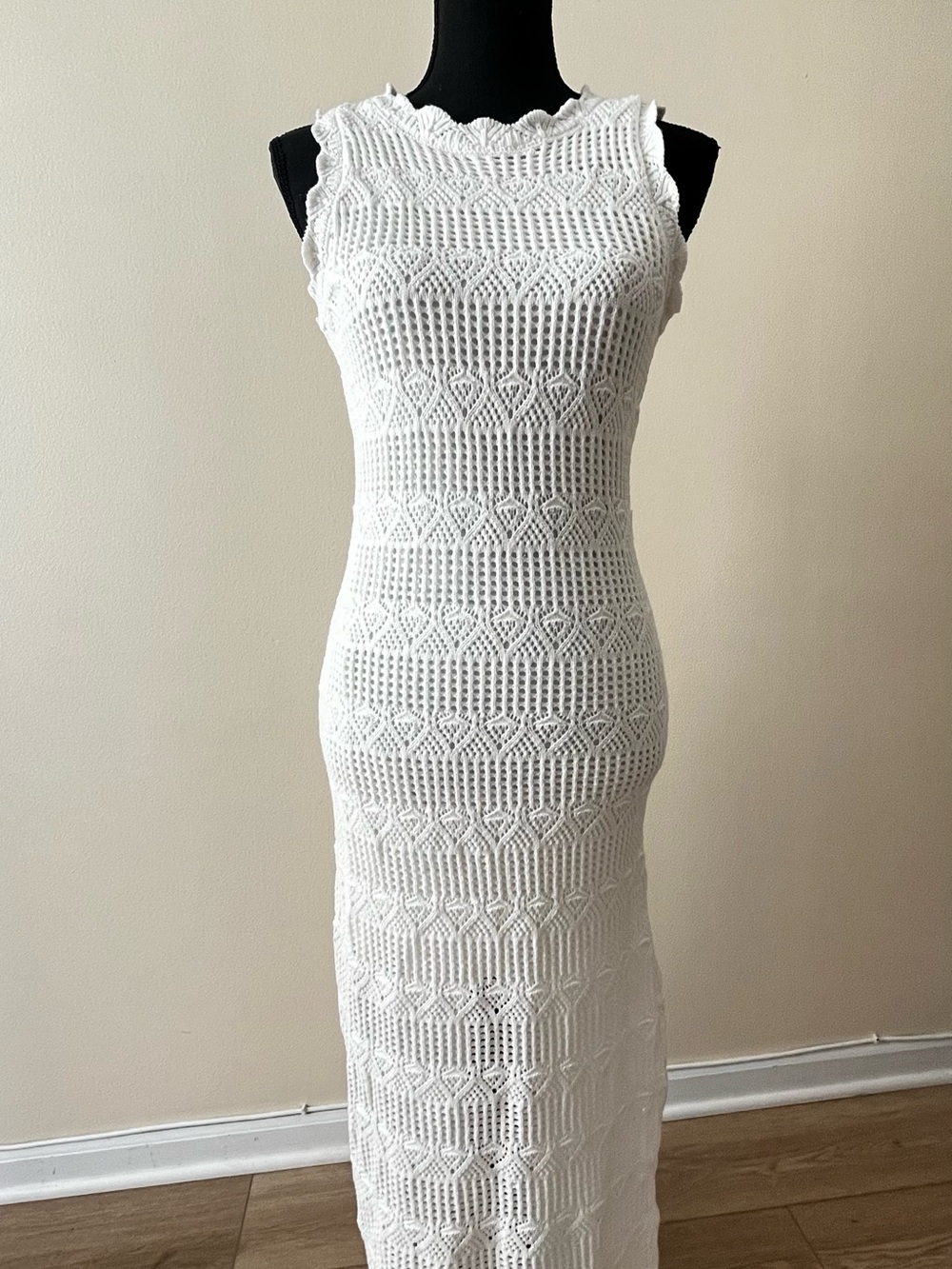 White Crochet Maxi Dress - Women